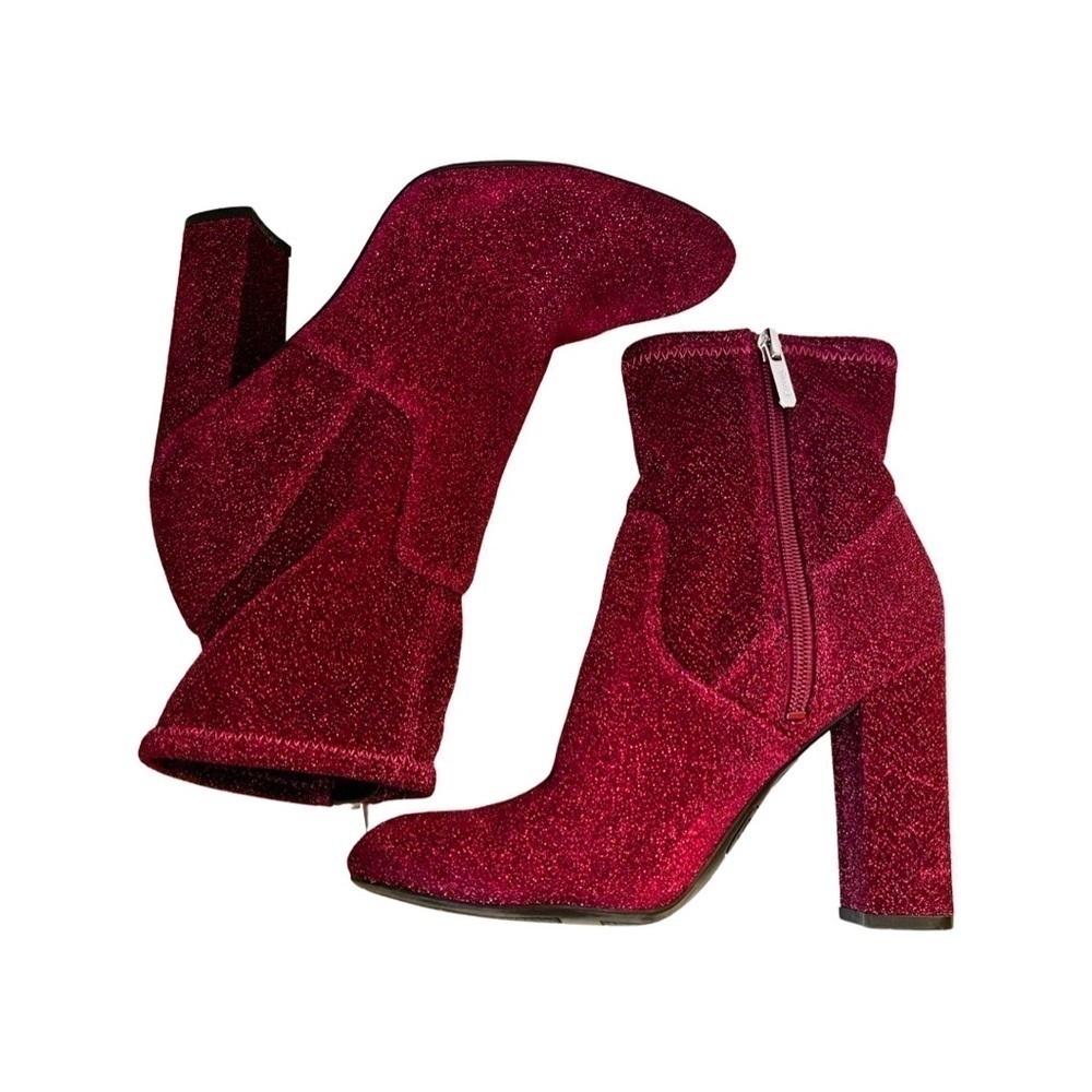 SAM EDELMAN Circus Hot Pink Glitter Booties Sz 6.5